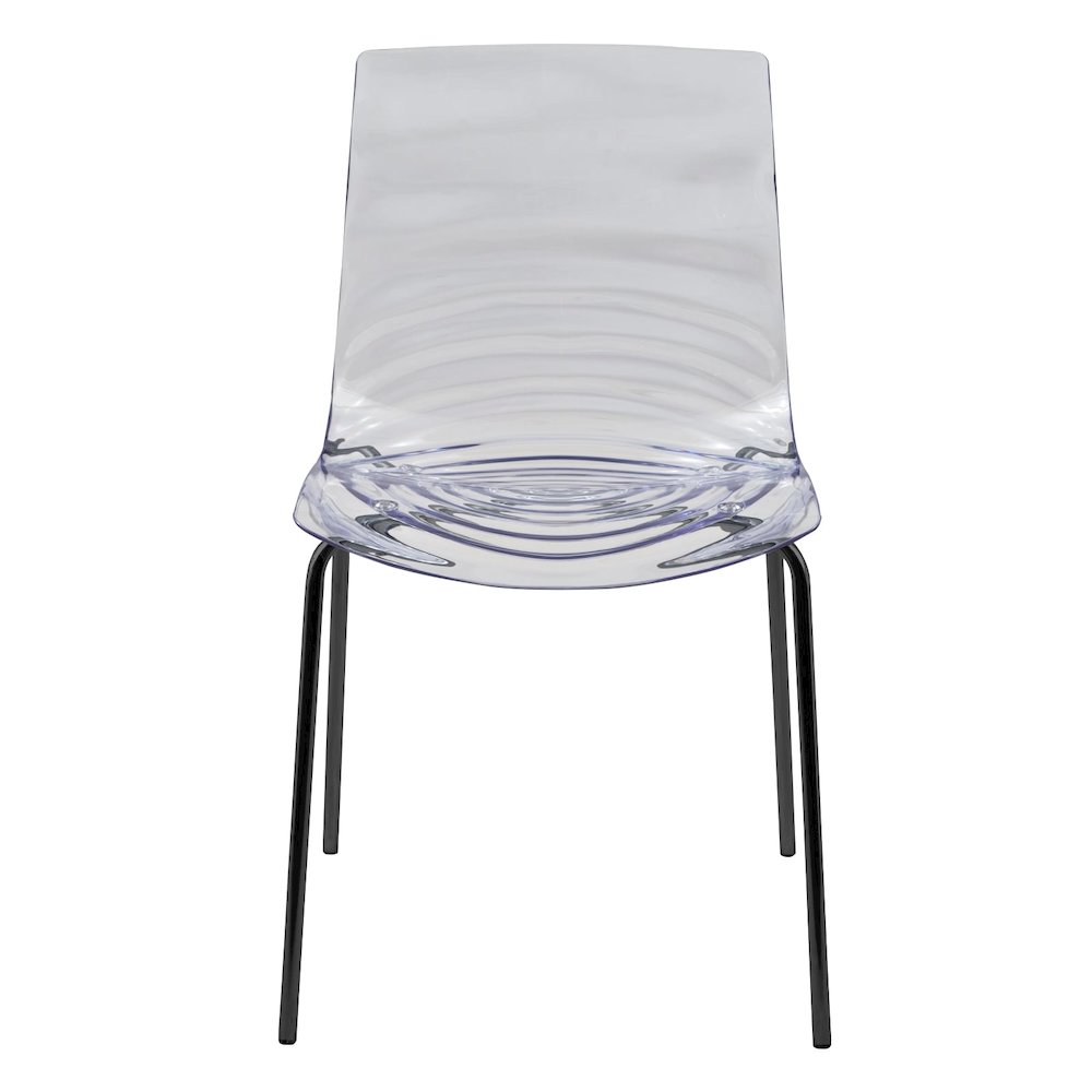 Astor Modern Dinin Chair, Single Chair, Black Base with Clear Seat Set of 2. Picture 9