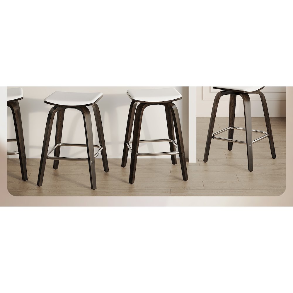 Wooden Counter Stool in White. Picture 14