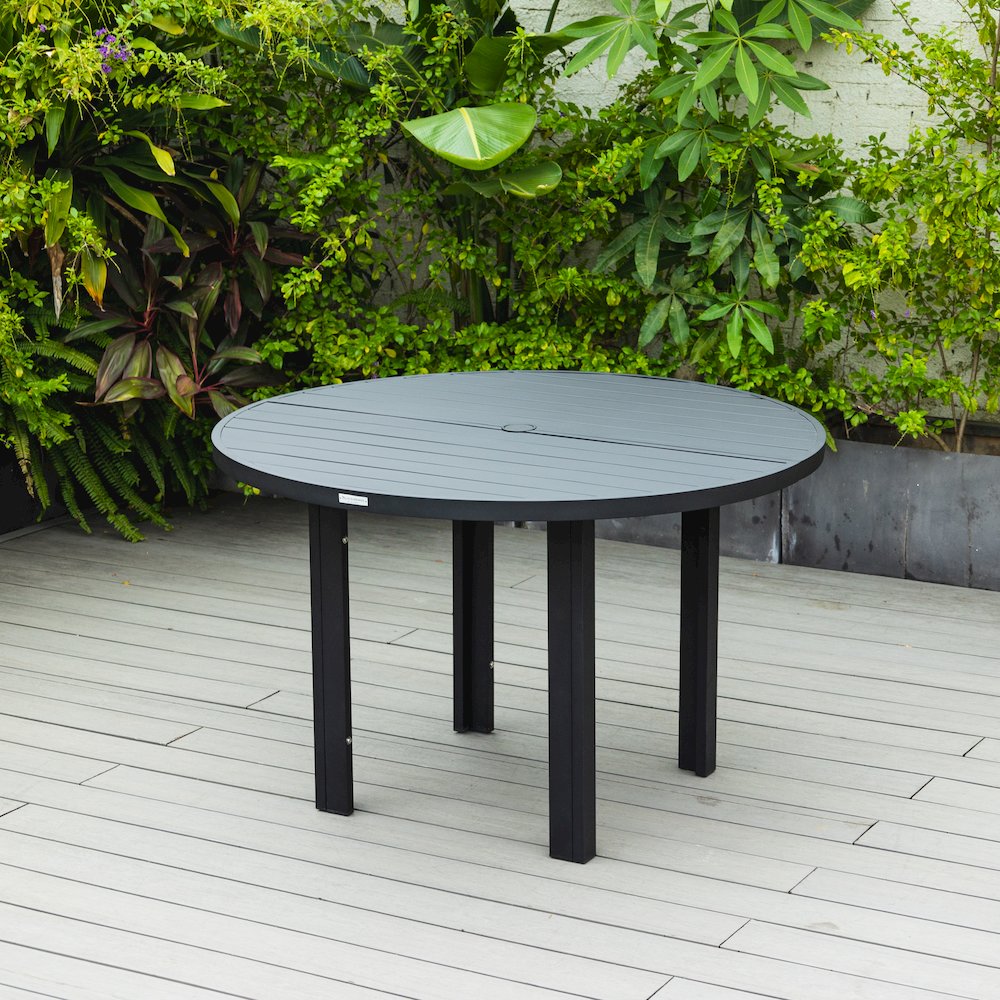 Chelsea 60″ Round Outdoor Aluminum Dining Table for Patio. Picture 4
