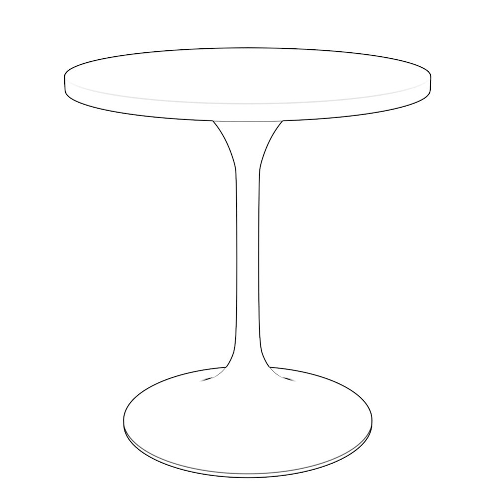 Verve Collection 27" Round Dining Table, Brushed Gold Base with Black MDF Top. Picture 18
