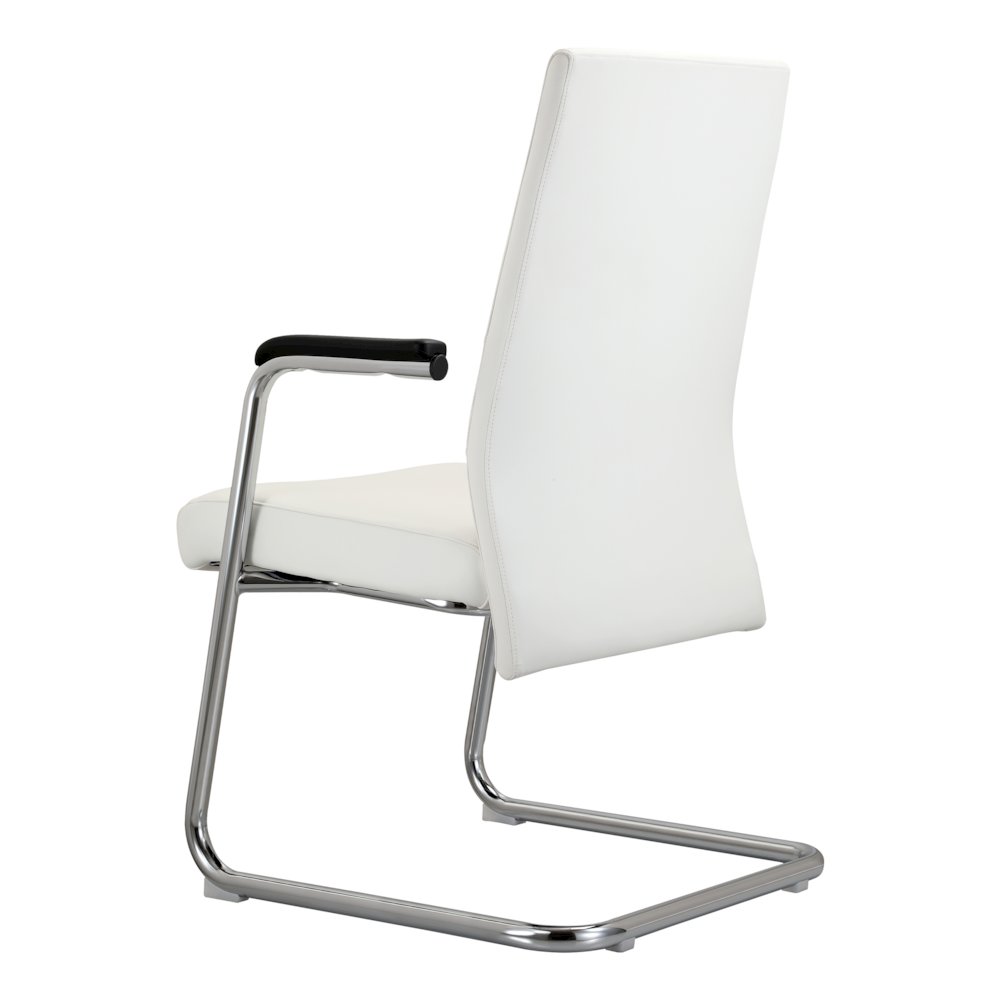 Aleen Series Guest Office Chair In White Leather. Picture 12
