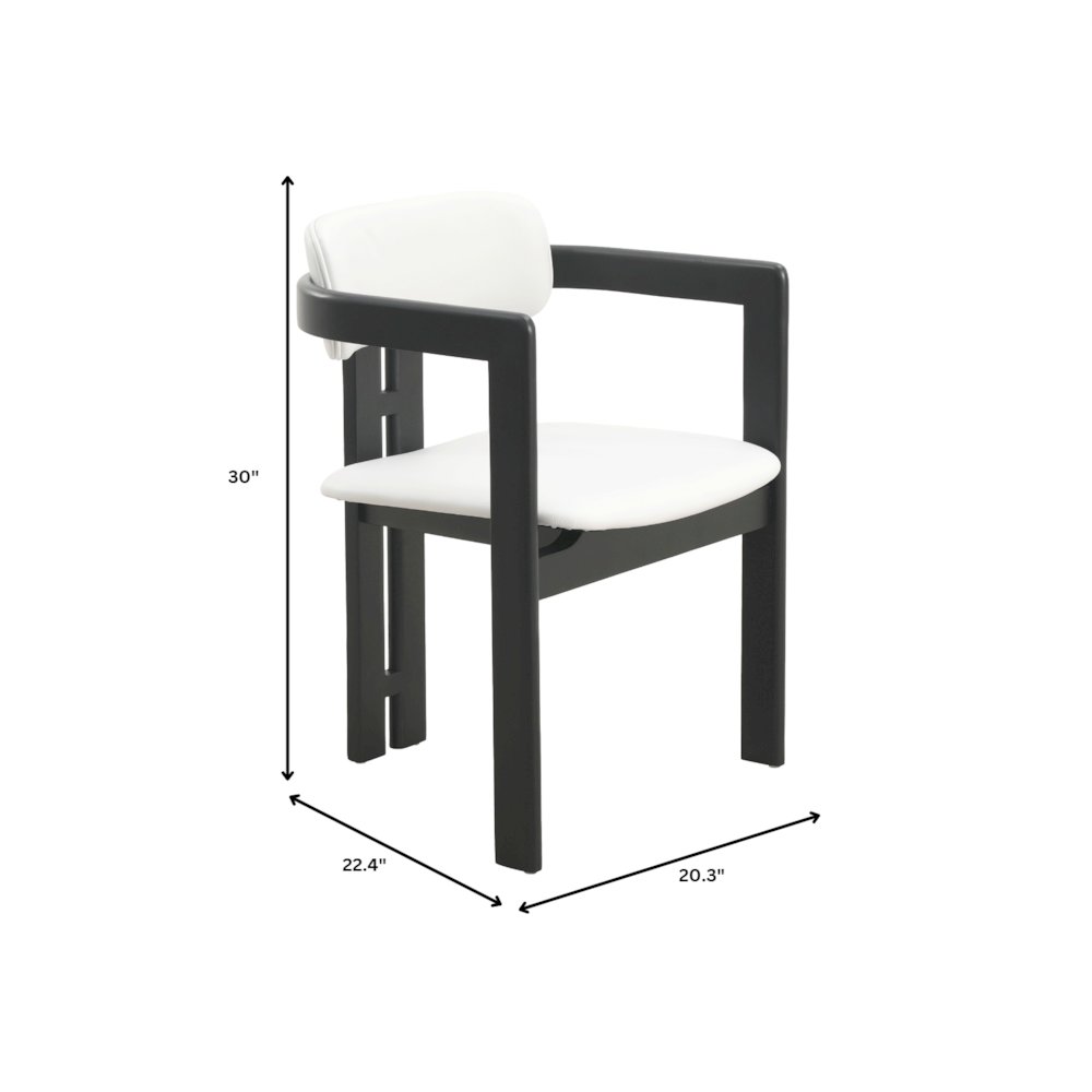 Velo Series Modern Dining Chair in Black Wood with Off White Seat. Picture 17