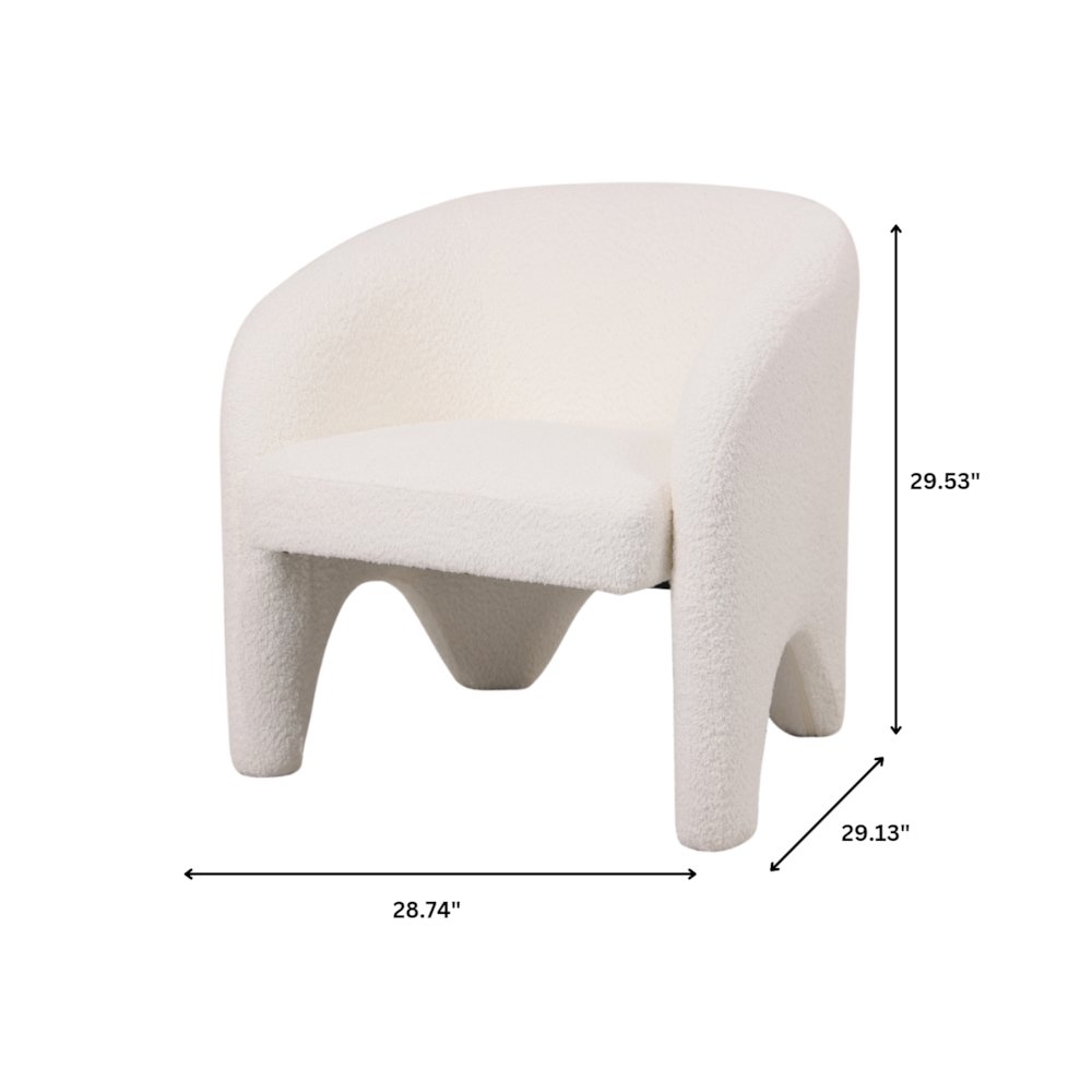 Lylo Collection Modern Accent Chair In Boucle White. Picture 7