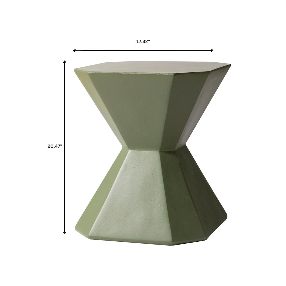 Azure Collection Fiberglass Outdoor Side Table in Olive Green. Picture 15
