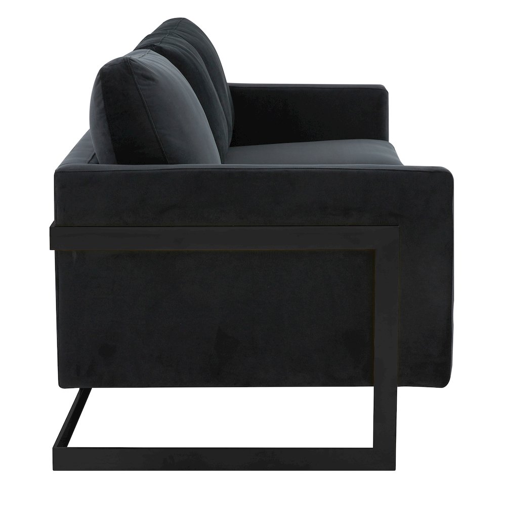 Lincoln Black Velvet Sofa With Black Frame. Picture 8