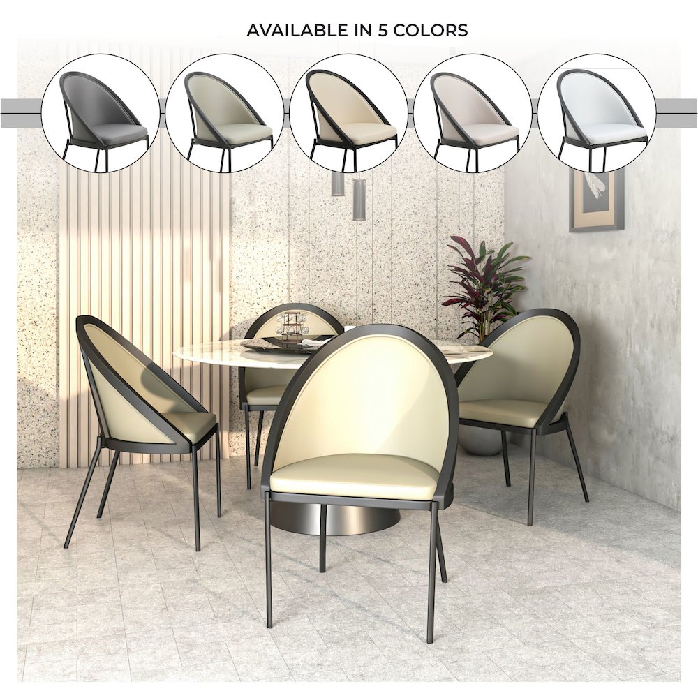Urbane Collection Modern Dining Chair With Olive Green. Picture 25