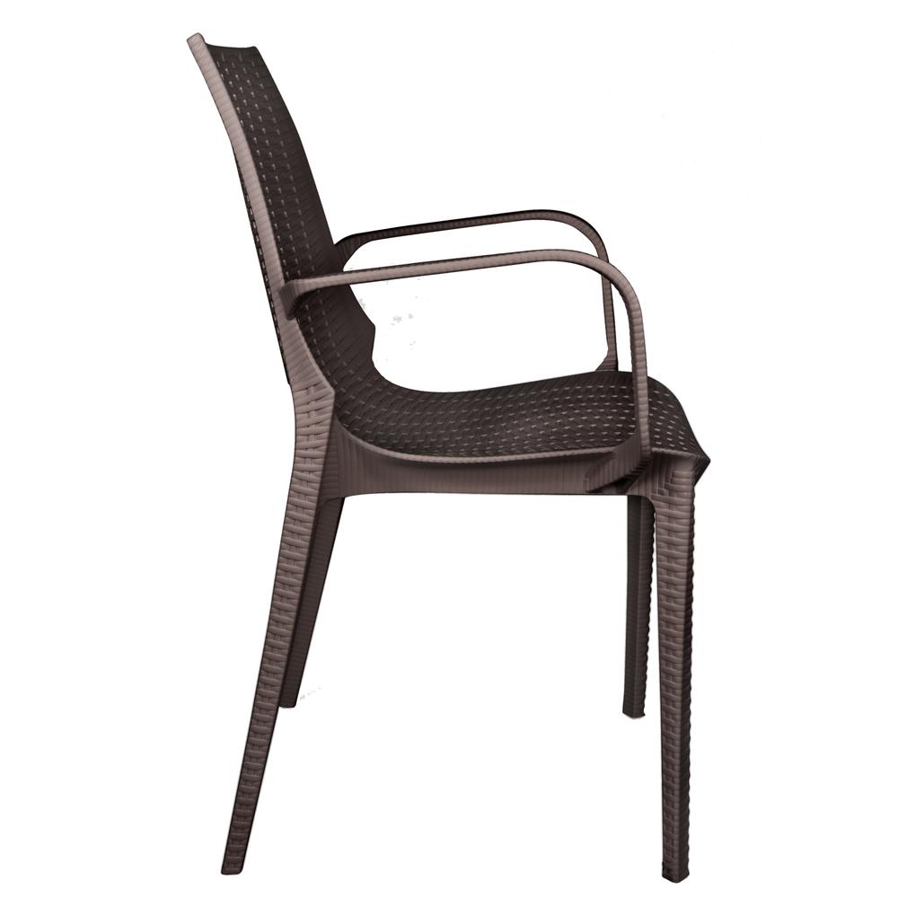 Kent Outdoor Patio Plastic Dining Arm Chair. Picture 3