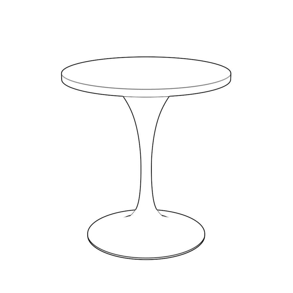 Verve Collection 27 Round Dining Table, White Base with Sintered Stone Black Top. Picture 10