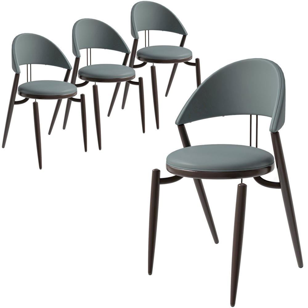 Venice Collection Modern Dining Chair In Black set of 4 in Light Grey. Picture 18