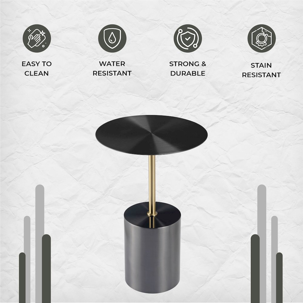 Malta Collection Modern End Table In Black. Picture 2