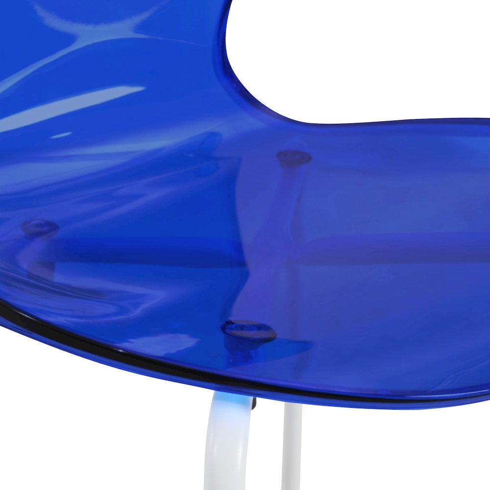 Modern Oyster Transparent Side Chair in White Base Set of 2. Picture 9