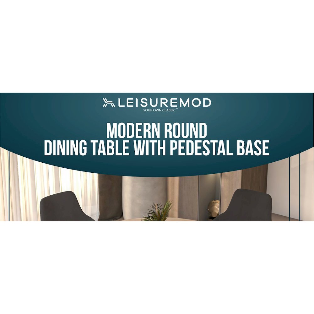 Bristol 40" round dining table White base with marbled MDF top. Picture 27