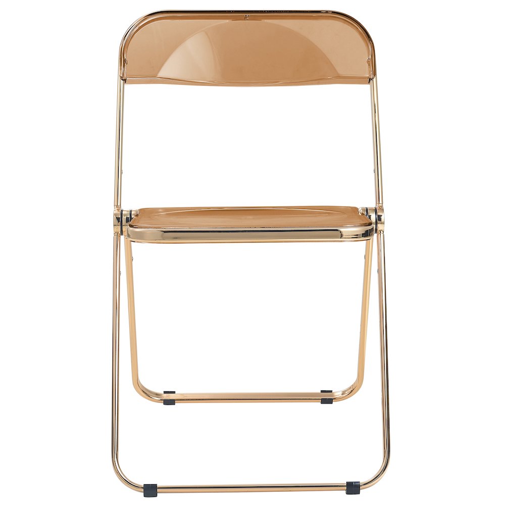 Lawrence Acrylic Folding Chair With Gold Metal Frame. Picture 10