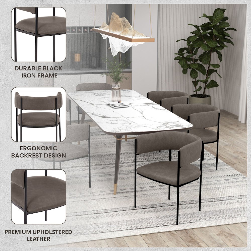 Cyril Collection Modern Chair in Charcoal. Picture 7