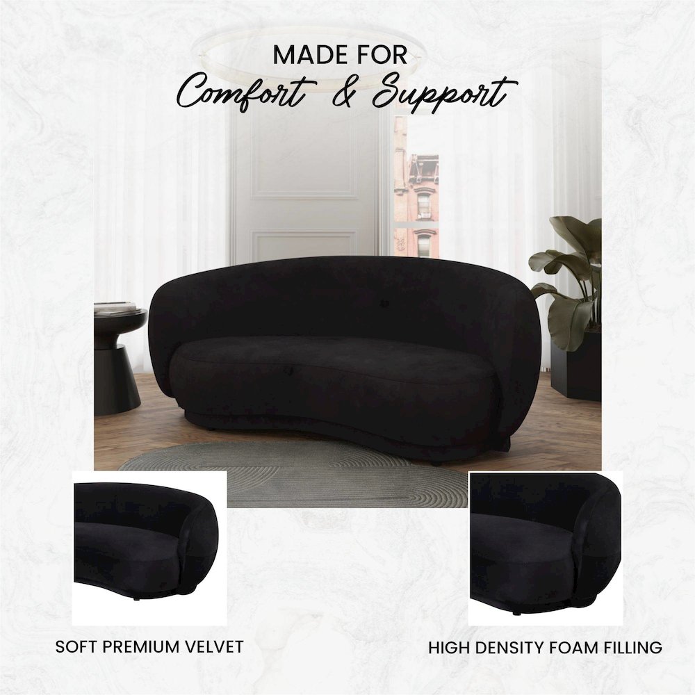 Faze 3-Seater Wide Couch Sofa Upholstered in Velvet. Picture 2