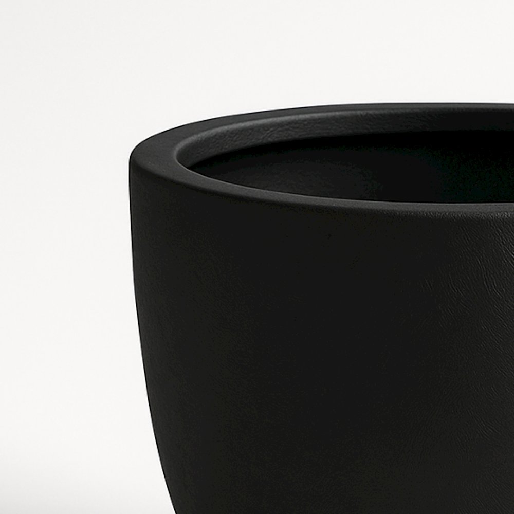 Dahlia Series Poly Stone Planter in Black 17.5 Dia, 13.6 High. Picture 14