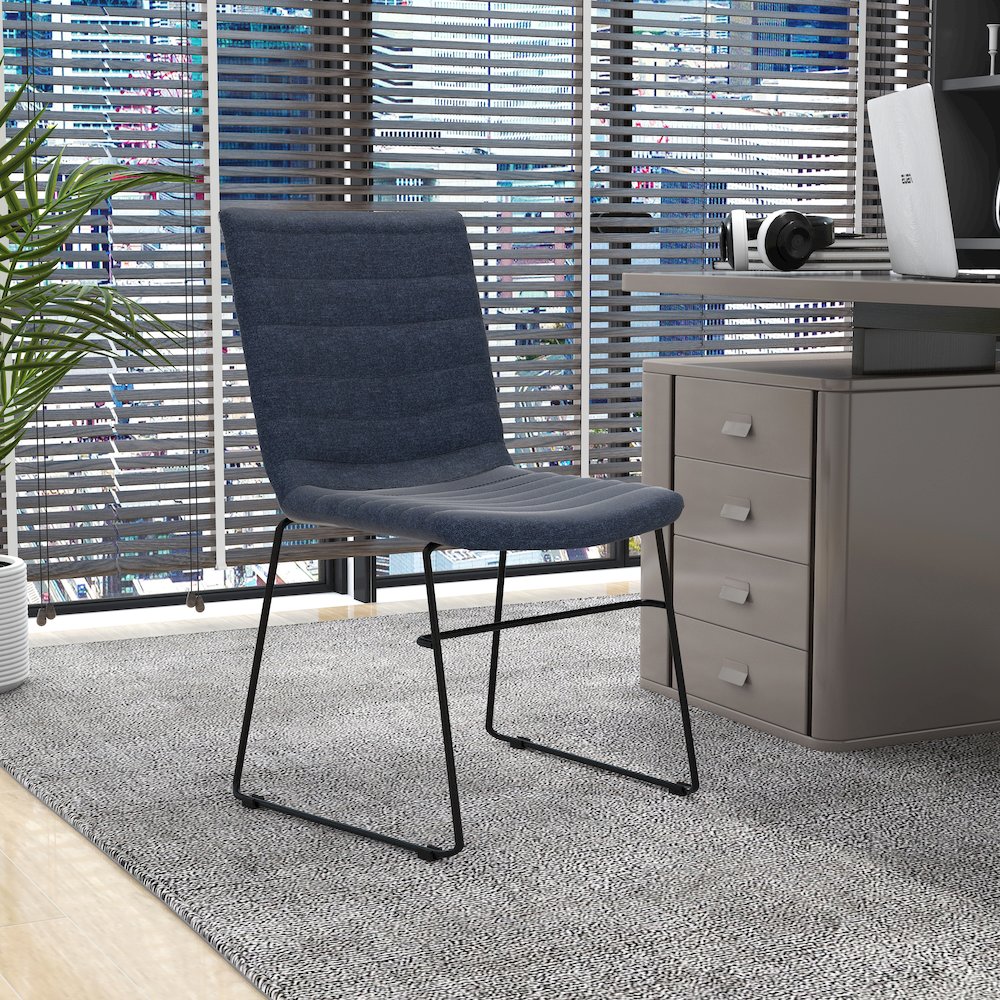 Zylar Series Office Guest Chair in Dark Blue Fabric. Picture 16