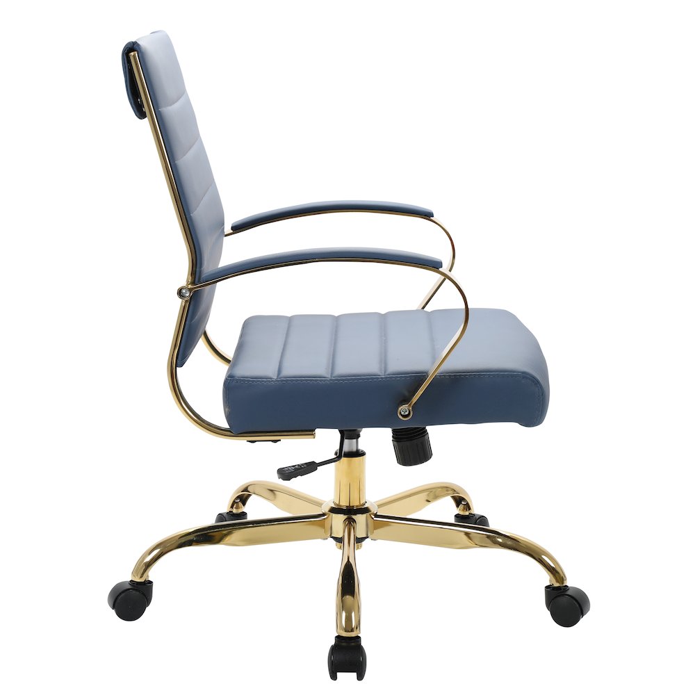 Benmar Home Leather Office Chair With Gold Frame. Picture 7