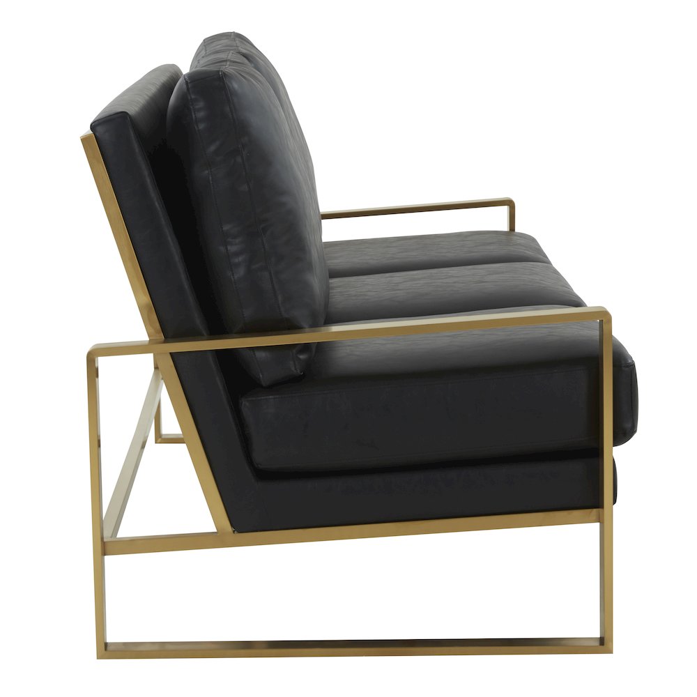 Jefferson Modern Design Leather Sofa With Gold Frame. Picture 4