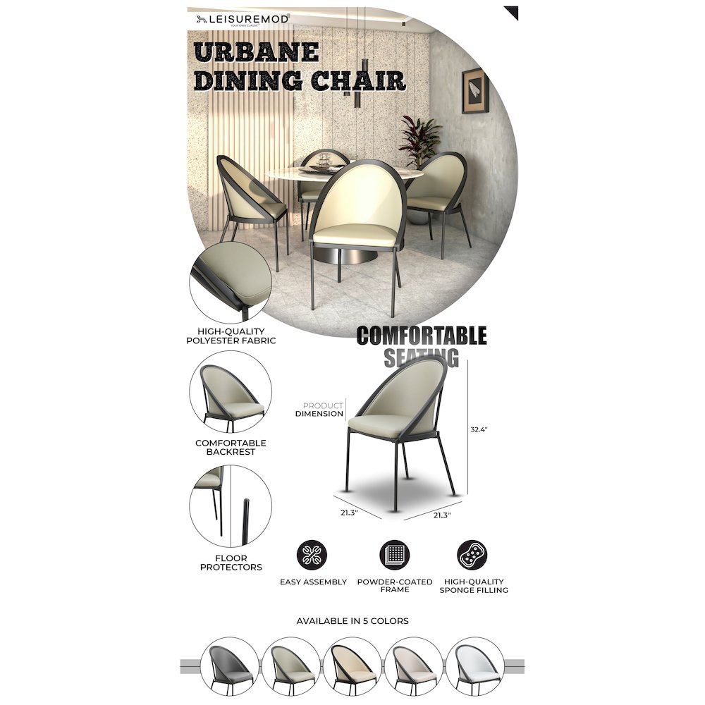 Urbane Collection Modern Dining Chair With Olive Green. Picture 11