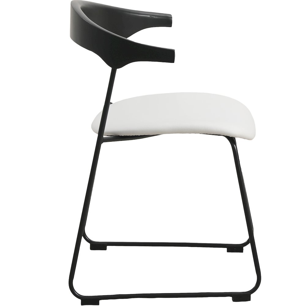 Lyra Collection Modern Chair in Black back and White Seat. Picture 12