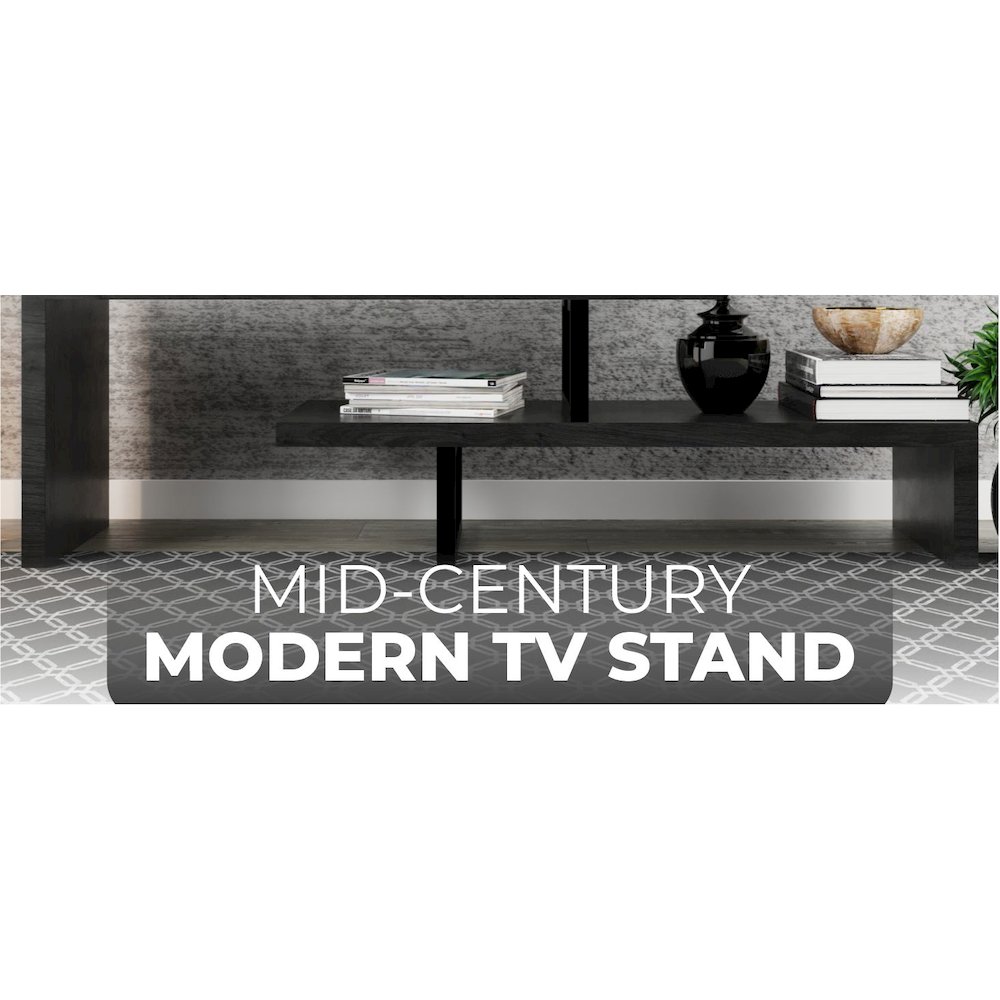 Orford Mid-Century Modern TV Stand in Phantom Grey. Picture 21