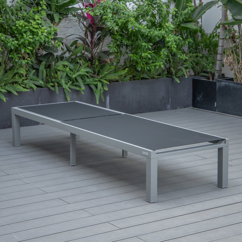 Marlin Patio Chaise Lounge Chair With Grey Aluminum Frame. Picture 3