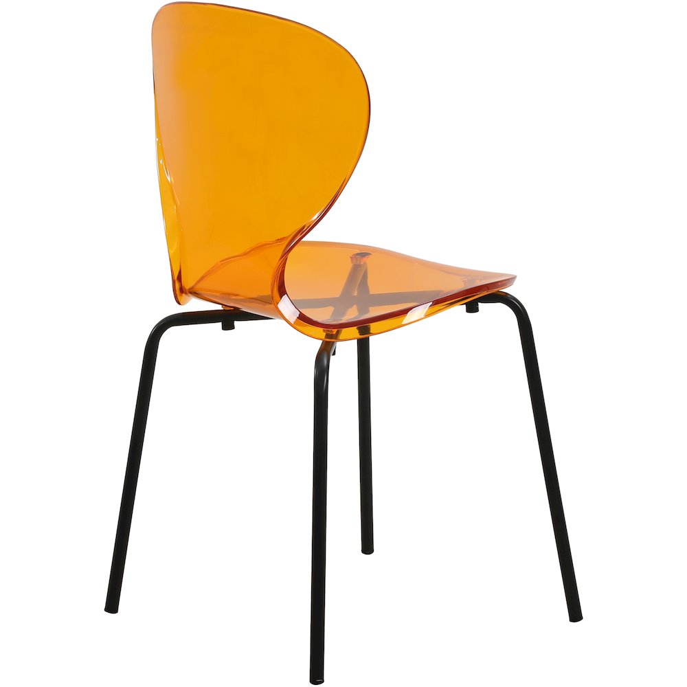 Modern Oyster Transparent Side Chair in Black Base Set of 4. Picture 10