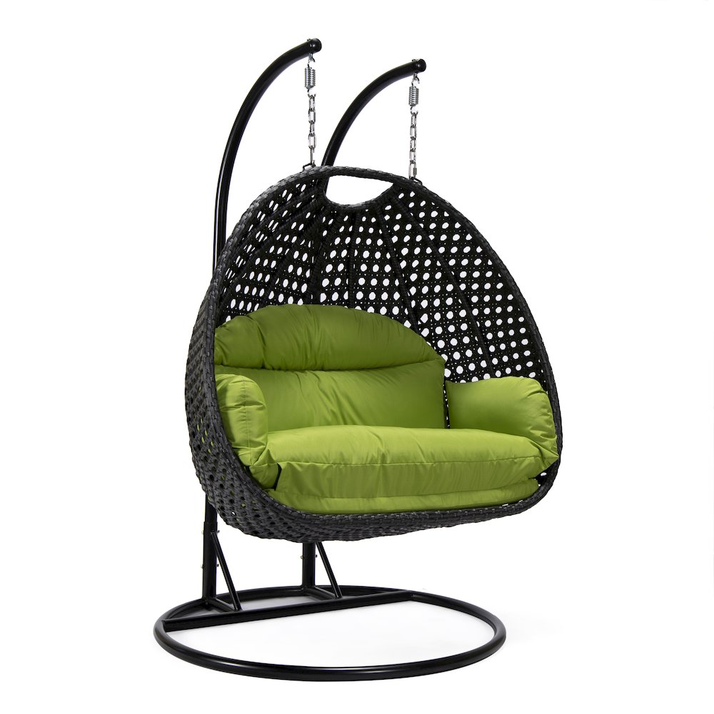 Mendoza Charcoal Wicker Hanging 2 person Egg Swing Chair. Picture 1