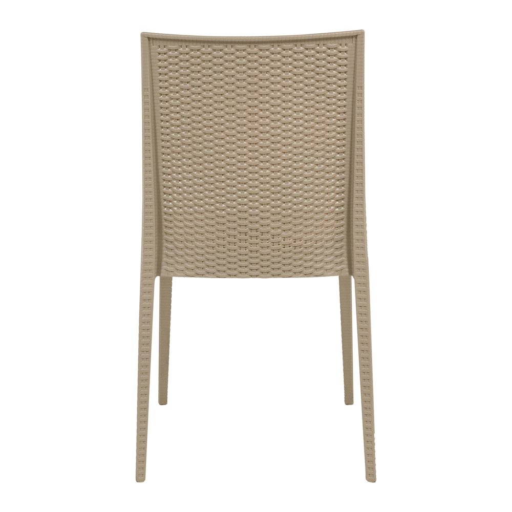 Weave Mace Indoor Outdoor Patio Chair, Set of 2, Taupe. Picture 5