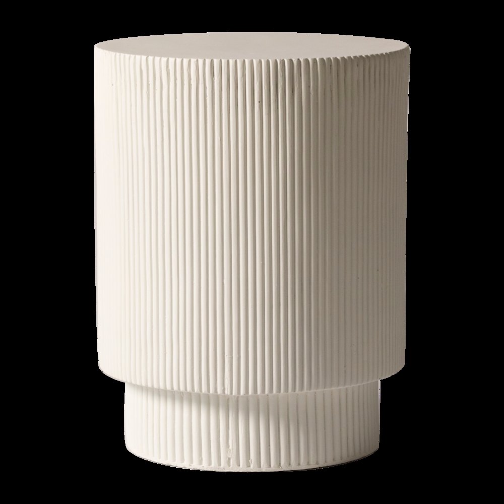 Eden Collection Fiberglass Outdoor Side Table in White. Picture 34