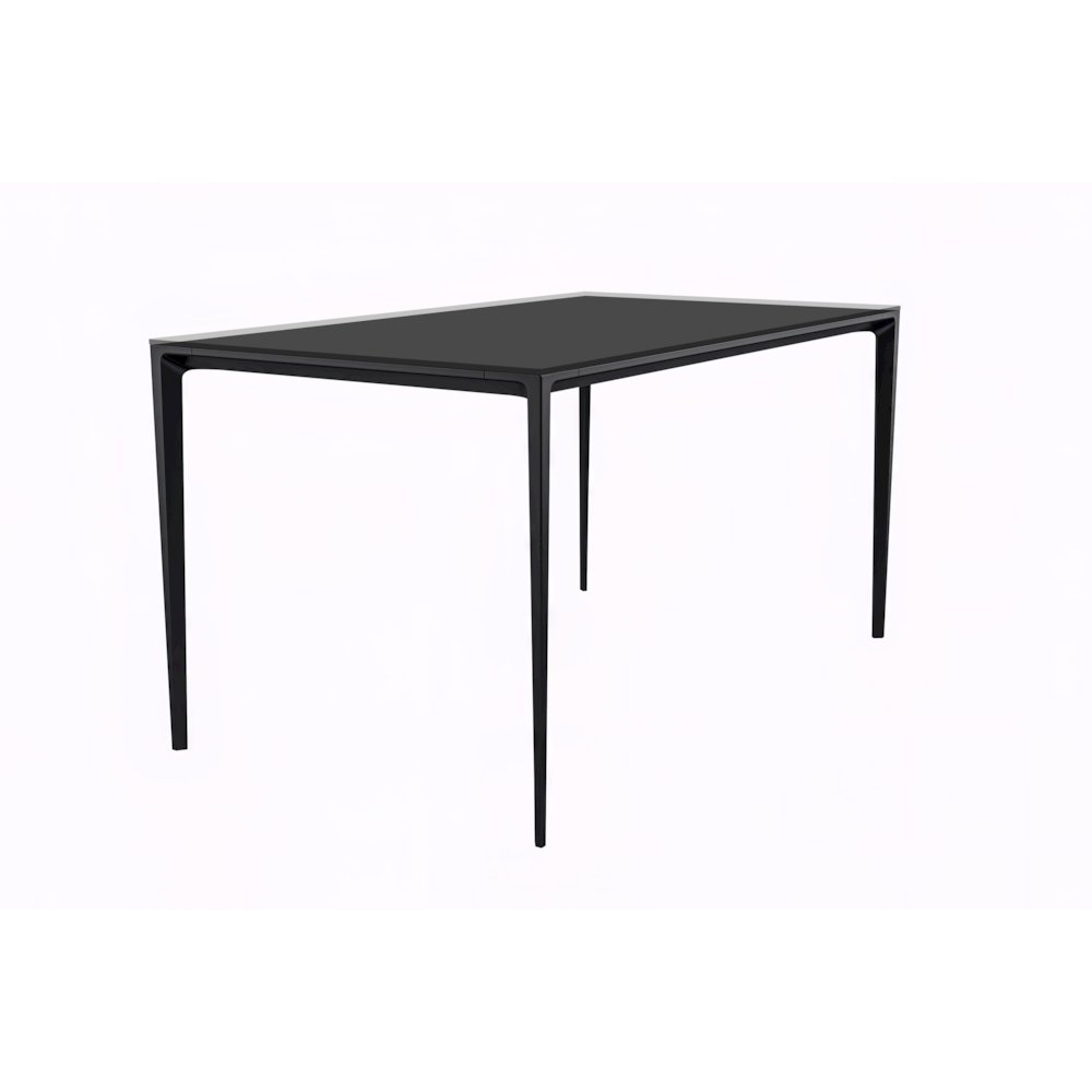 Avo Series Modern Dining Table Black Base, With 55 Clear Glass Top. Picture 50