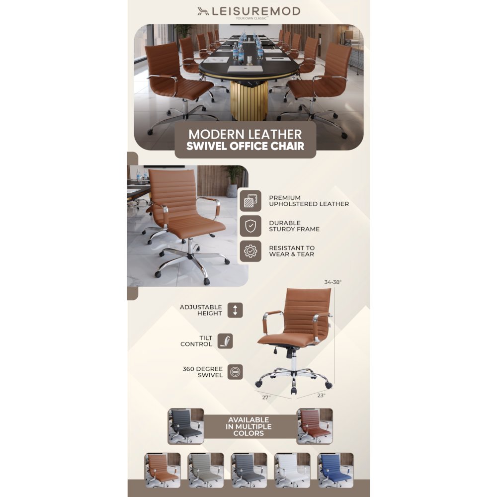Harris Modern Adjustable Office Executive Swivel Chair Task Office Chair. Picture 34