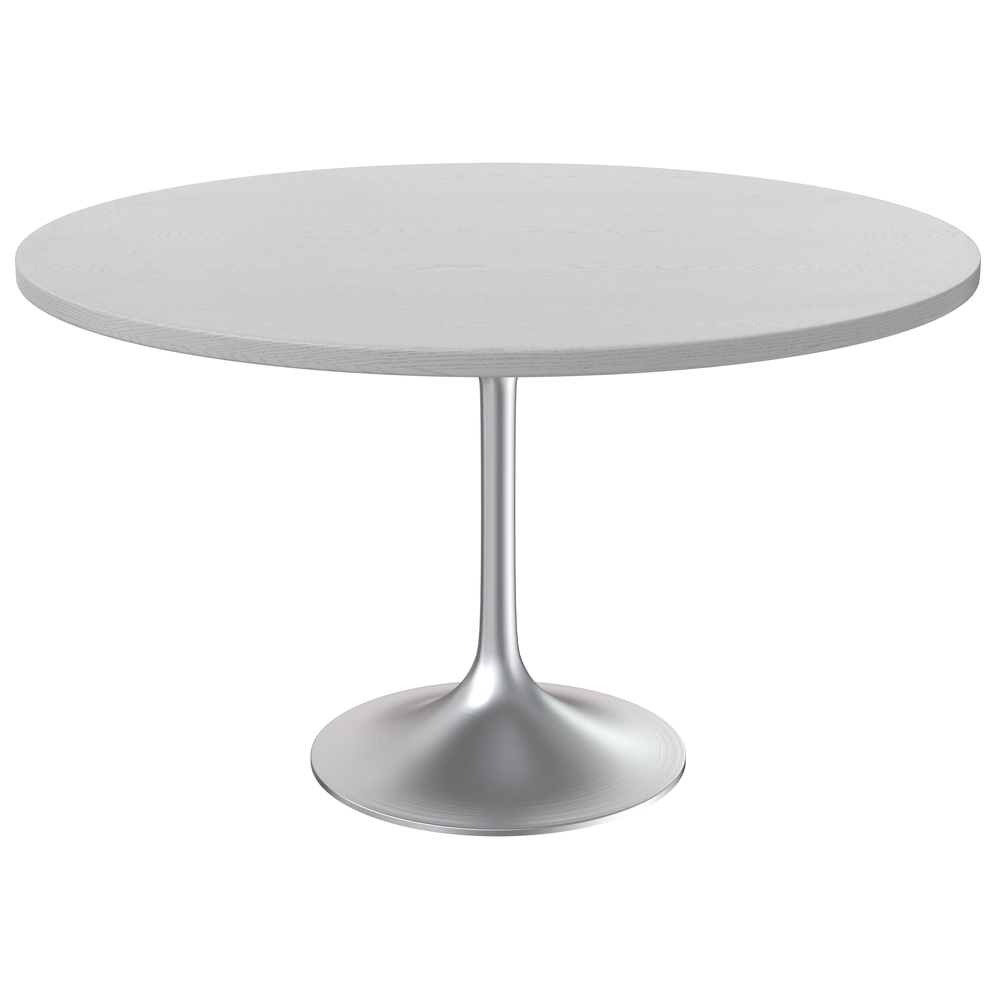 Verve 27" Round Dining Table, Brushed Gold Base with Light Natural Wood MDF Top. Picture 15