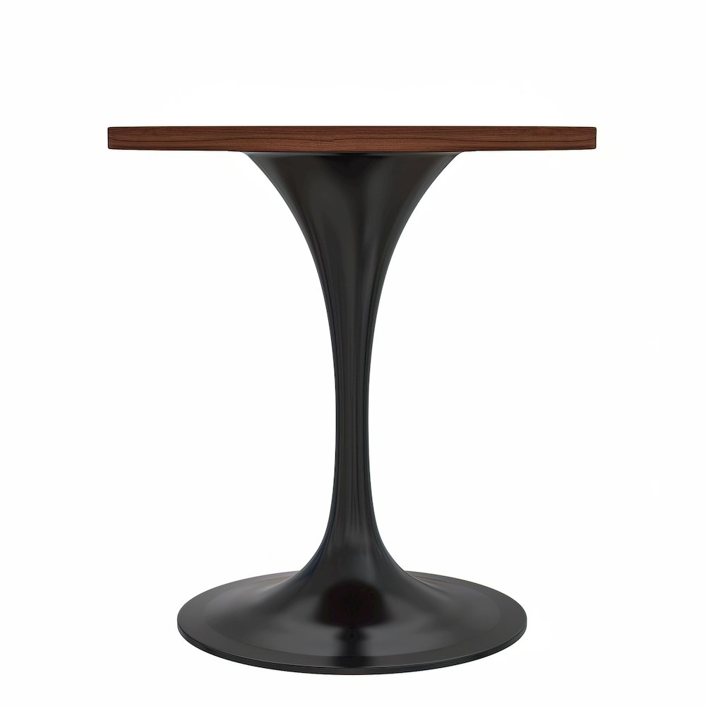 Verve Collection 27 Round Dining Table, Black Base with Cognac Brown MDF Top. Picture 12