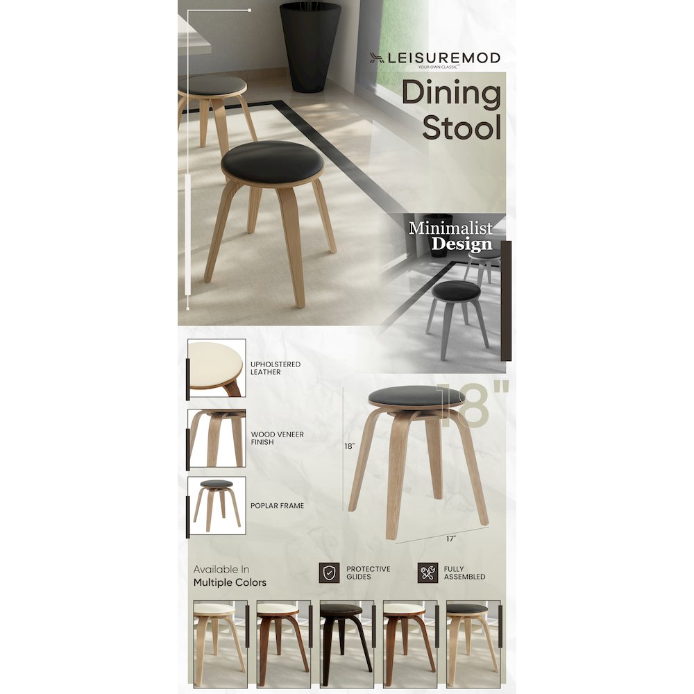 Modern Wooden Dining Stool. Picture 14