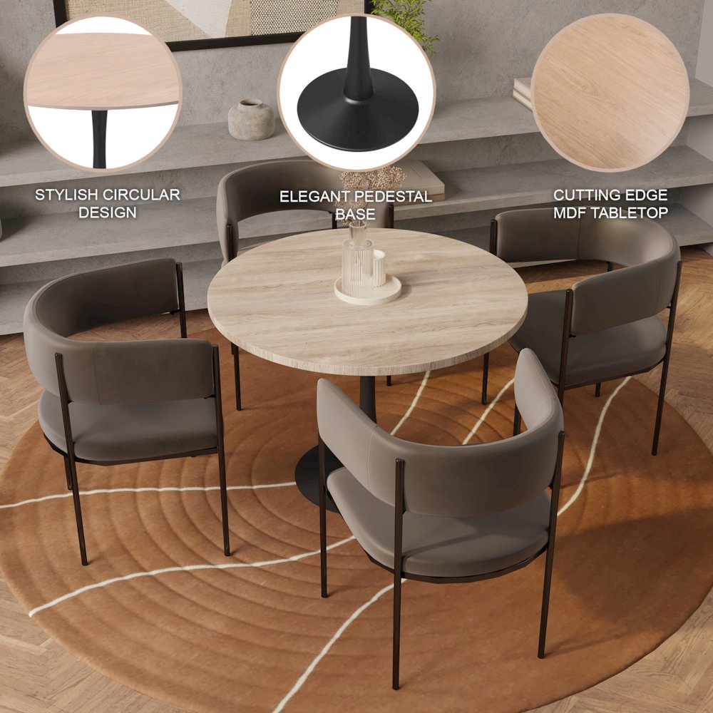 Bristol - Bistro Table - Black Natural wood Top. Picture 12