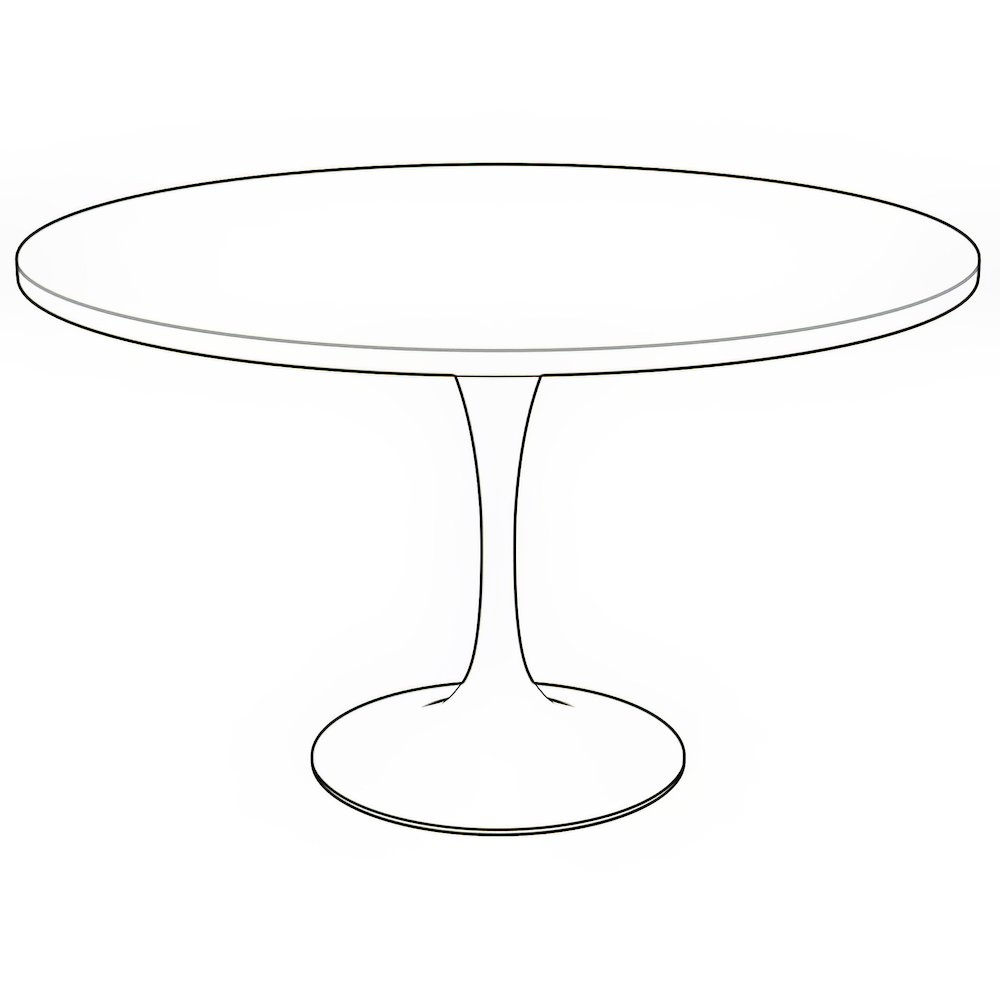 Verve Collection 48 Round Dining Table, Black Base with Cognac Brown MDF Top. Picture 11