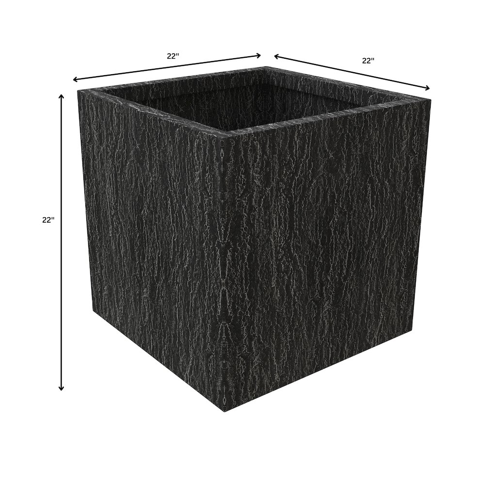 Verdura Series Cubic Poly Stone Planter in Dotted Blck 21.7 Cube. Picture 8