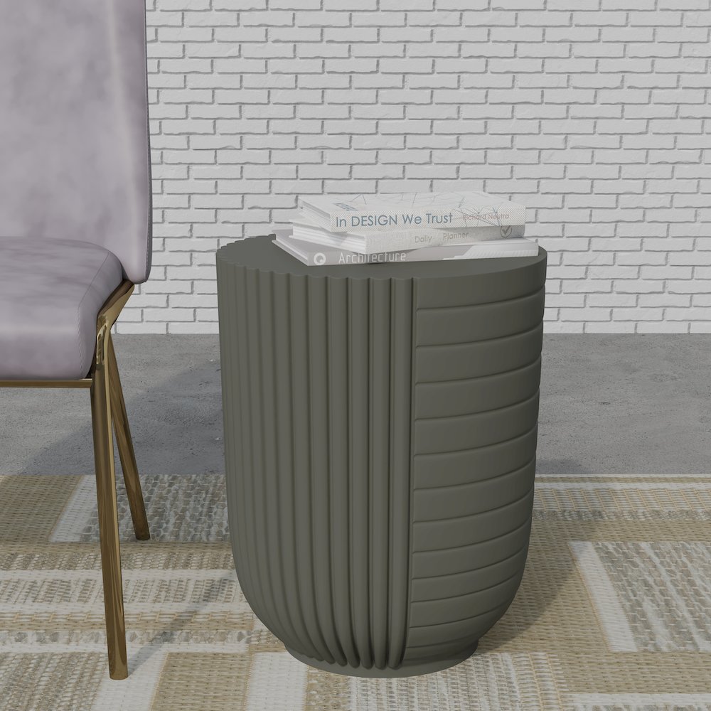 Modern Side End Table Trove Series In Green Grey. Picture 5