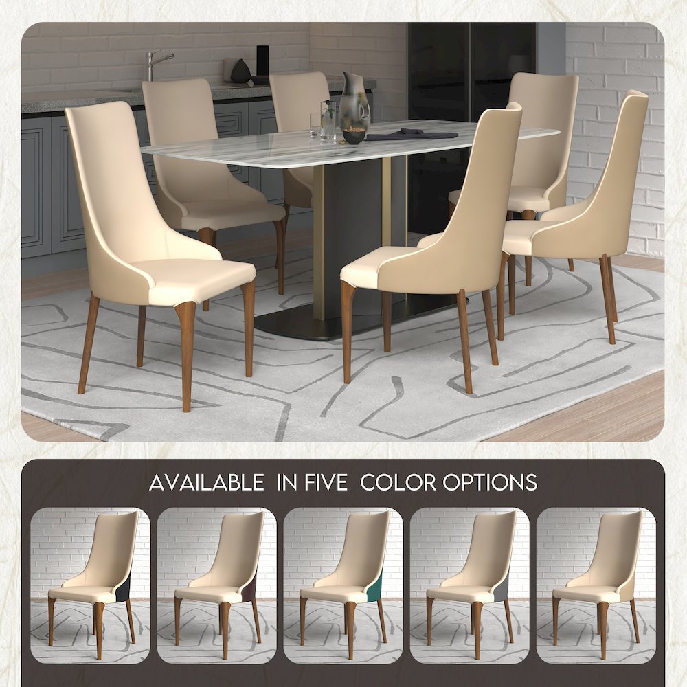 Elm Collection Modern Wooden Dining Chair In Toupe. Picture 22