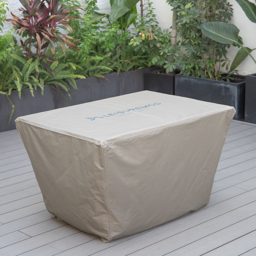 Chelsea Waterproof Fabric Rectangle Fire Pit Table Cover. Picture 2