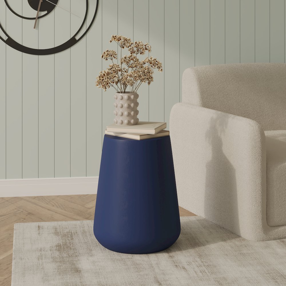 Modern Side End Table Glint Series In Saphire Blue. Picture 22