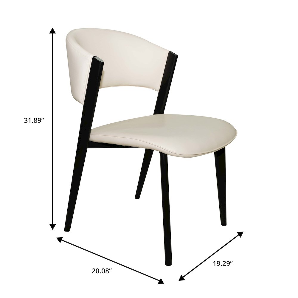 Aspen Collection Modern Dining Chair Black Frame in White Set of 4. Picture 1