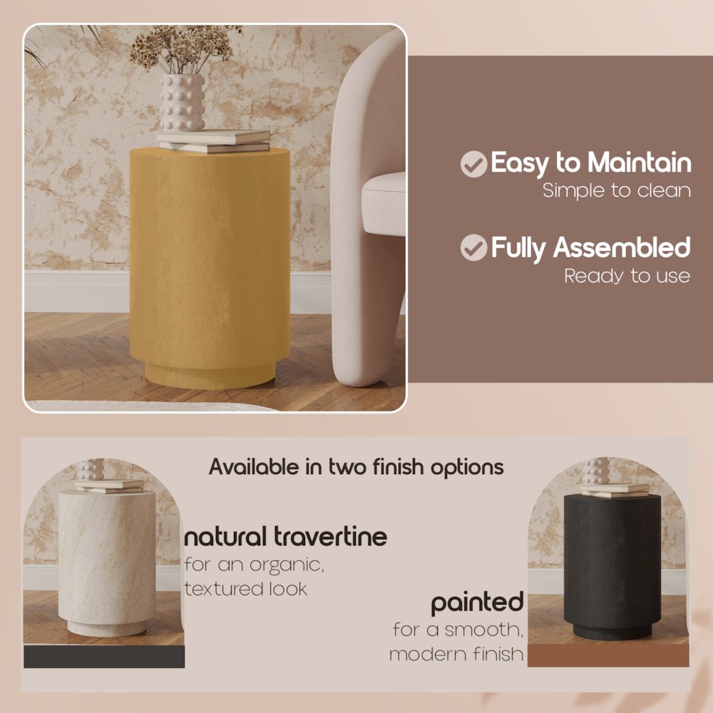 Modern Side End Table Ramble Series In Beige. Picture 10