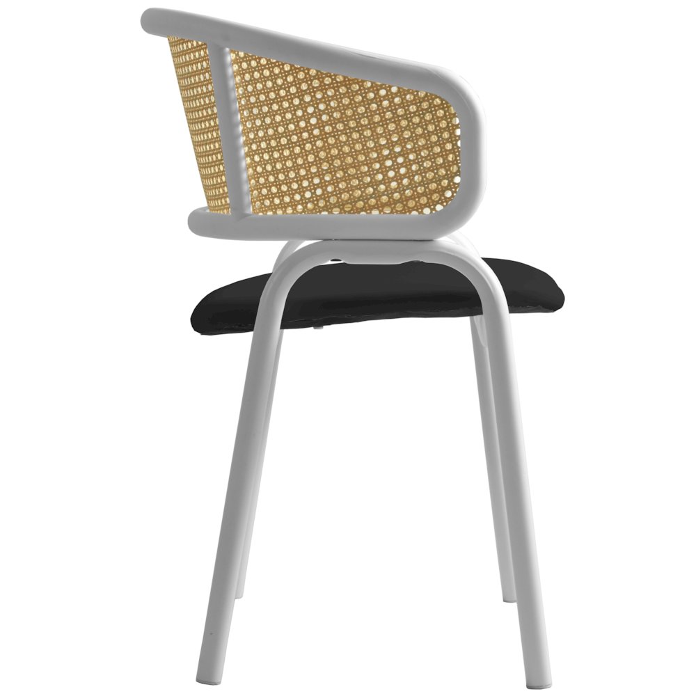 Ervilla - Dining Chair - White frame in Black Leather. Picture 13