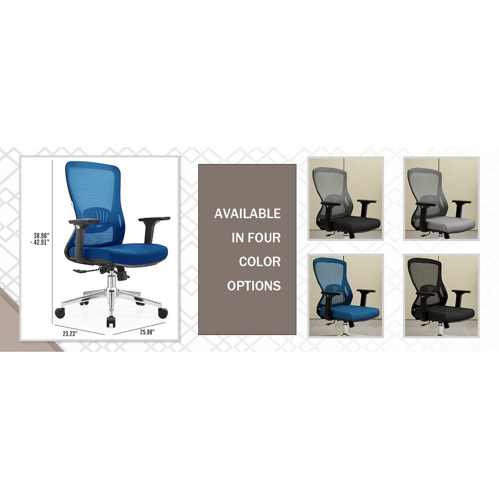 Office Adorit Series Office Task Chair In Blue. Picture 2