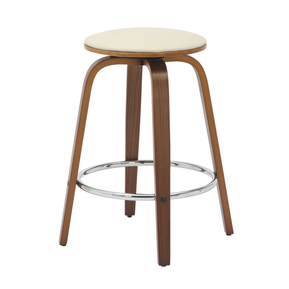 Wooden Counter Stool Pelya Collection Modern Style Walnut color in Light Taupe. Picture 7