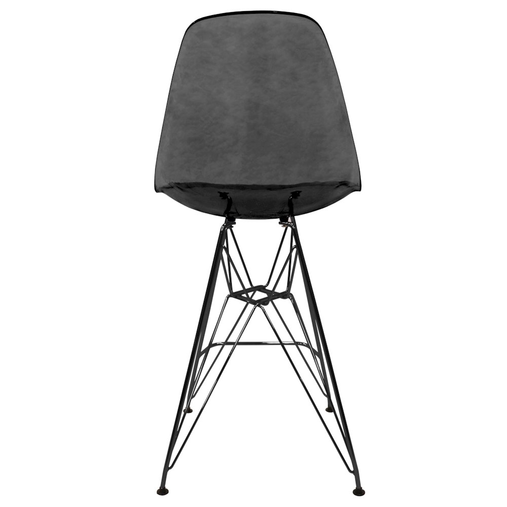 Modern Acrylic Bar stool Cresco Collection Black Base with Trans Black seat. Picture 9