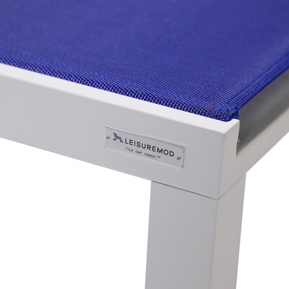 Marlin Patio Chaise Lounge Chair With White Aluminum Frame. Picture 14